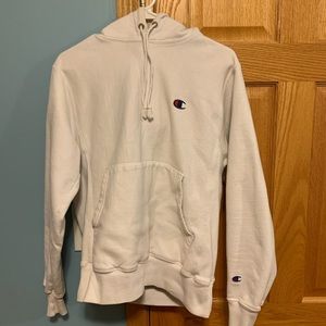 Reverse Weave White Champion Hoodie Size Medium